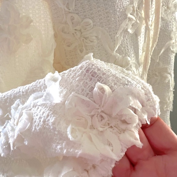 NWT | English Factory x Anthropologie Ivory Ribbon Summer Pull on Dress | L - Picture 3 of 9